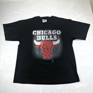 Y2K Chicago Bulls Graphic T-Shirt Lee Sport Black NBA Tee XL